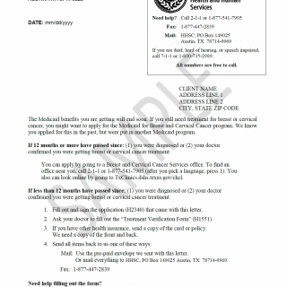 TX HHS Form H1833. Your Medicaid Benefits Are Ending  Cover Letter