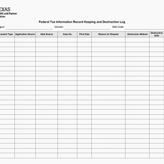 TX HHS Form H1861. Federal Tax Information Record Keeping and Destruction Log TX HHS Form H1861. Federal Tax Information Record Keeping and Destruction Log