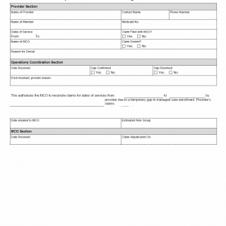 TX HHS Form H2064. Gap in Enrollment for Medicaid Managed Care Members