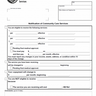 TX HHS Form H2065-A. Notification of Community Care Services