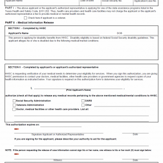 TX HHS Form H3035. Medical Information Release and Disability Determination TX HHS Form H3035. Medical Information Release and Disability Determination