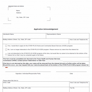 TX HHS Form H3675. Application Acknowledgement TX HHS Form H3675. Application Acknowledgement