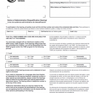 TX HHS Form H4851-C. Notice of Administrative Disqualification Hearing
