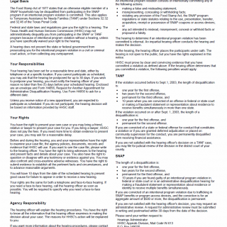 TX HHS Form H4855. Statement of Household Member's Rights in Administrative Disqualification Hearing TX HHS Form H4855. Statement of Household Member's Rights in Administrative Disqualification Hearing