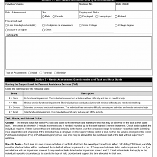 TX HHS Form H6516. Community First Choice Assessment