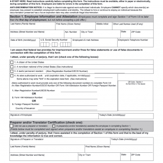 Form I-9. Employment Eligibility Verification