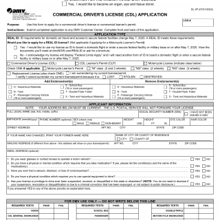 Form DL 2P. Commercial Driver's License (CDL) Application - Virginia