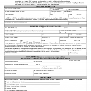 Form DL 55. National Driver Register File Check - Employer Request - Virginia