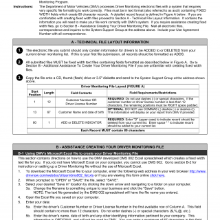 Form DMS 002. Driving Monitoring Program - File Preparation Instructions - Virginia