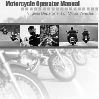 Form DMV 2. Motorcycle Operator Manual - Virginia