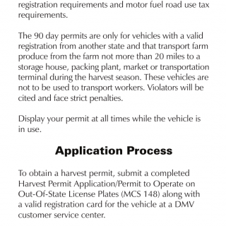 Form DMV 239. Harvest Permit Flyer - Virginia