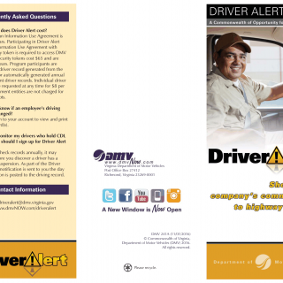 Form DMV 241A. Driver Alert Brochure - Virginia