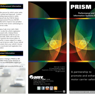 Form DMV 258. PRISM Brochure - Virginia