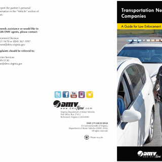 Form DMV 279. Transportation Network Companies - A Guide for Law Enforcement in Virginia