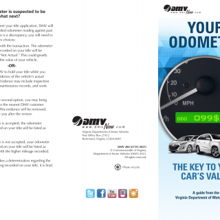 Form DMV 280. Your Odometer: The Key to Your Car's Value - Virginia