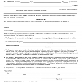 Form FSPA 3. Indemnification and Hold Harmless Agreement - Virginia