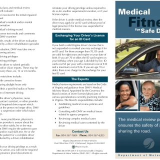 Form MED 80. Medical Fitness for Safe Driving - Virginia