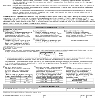 Form OA 142. For-Hire Intrastate Operating Authority Permit Application - Virginia