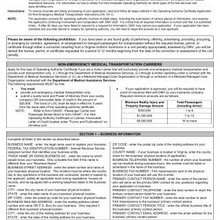 Form OA 151. Operating Authority Certificate Application for Non-Emergency Medical Transportation Carriers - Virginia