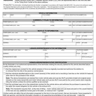 Form SUT 4. Transfer of Certification of Lien Information - Virginia