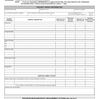 Form TSS 10C. Highway Safety Project Grant - Line Item Budget Adjustment Request - Virginia