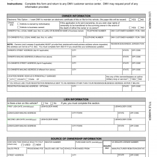 Form VSA 17B. Certificate of Title - Manufactured Home, Application for - Virginia