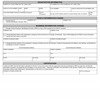 Form VSA 71. Change of Record, Application for - Virginia