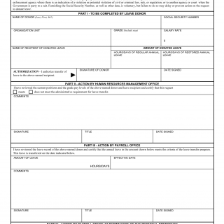 VA Form 0239. Leave Transfer Authorization