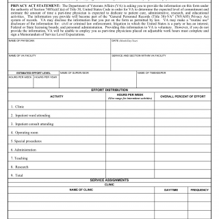 VA Form 0880b. Worksheet for Determining Percentages on Memorandum Service Level Expectations