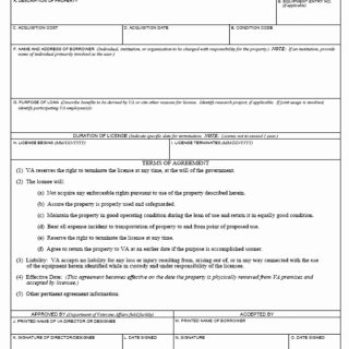 VA Form 0888. Revocable License