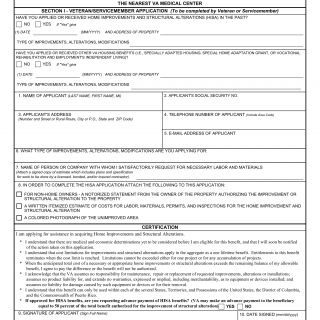 VA Form 10-0103. Veterans Application for Assistance in Acquiring Home Improvements and Structural Alterations