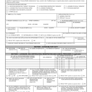 VA Form 10-2850C. Application for Associated Health Occupations