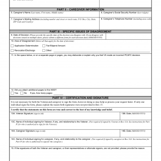 VA Form 10-307. Notice of Disagreement (PCAFC Decisions)