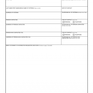 VA Form 119. Report of Contact
