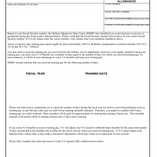 VA Form 21-8951. Notice of Waiver of VA Compensation or Pension to Receive Military Pay and Allowances