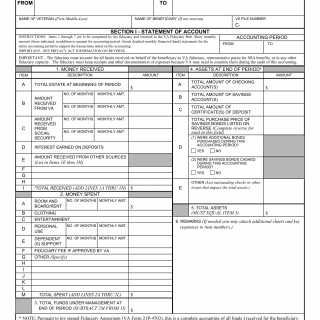 VA Form 21P-4706b. VA Fiduciary's Account