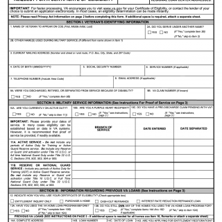 VA Form 26-1880. Request For A Certificate Of Eligibility | Forms ...