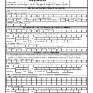 VA Form 21-0845. Authorization to Disclose Personal Information to a Third Party
