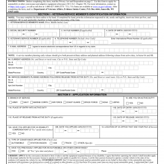 VA Form 21-4502. Application for Automobile or Other Conveyance and Adaptive Equipment (UNDER 38 U.S.C. 3901-3904)