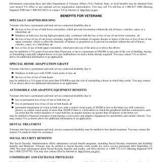 VA Form 21-8760. Additional Information for Veterans with Service-Connected Permanent and Total Disability
