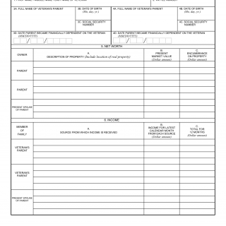 VA Form 21P-509. Statement of Dependency of Parent(s)