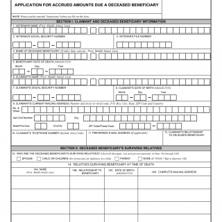 VA Form 21P-601. Application for Accrued Amounts Due a Deceased Beneficiary