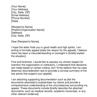 Writing an Appeal Letter