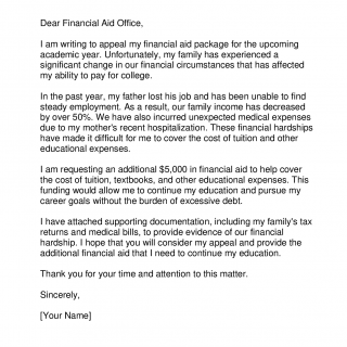 Writing a Financial Aid Appeal Letter
