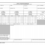 DA Form 7821. Pistol Validation Scorecard