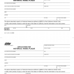 CA DMV Form Boat 100. Application for Historical Vessel Plaque