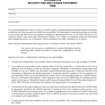 CA DMV Form EXEC 201X. Information Security and Disclosure Statement Firm