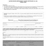 CA DMV Form OL 1005. Mature Driver Completion Certificate Order Form