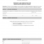 CA DMV Form OL 139. Property Use Verification for Registration Service License