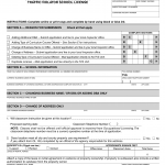CA DMV Form OL 736. Application for Modification to a Traffic Violator School License
